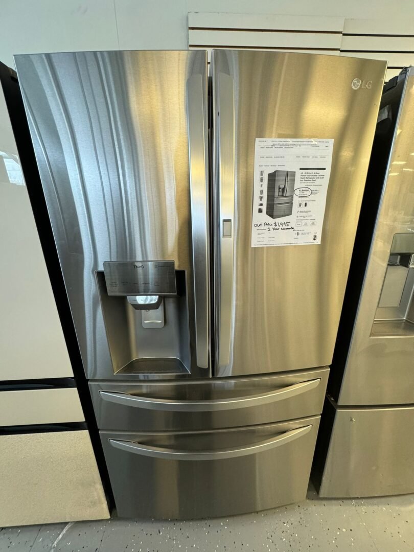 New LG – 22.5 Cu. Ft. 4-Door French Counter-Depth Refrigerator