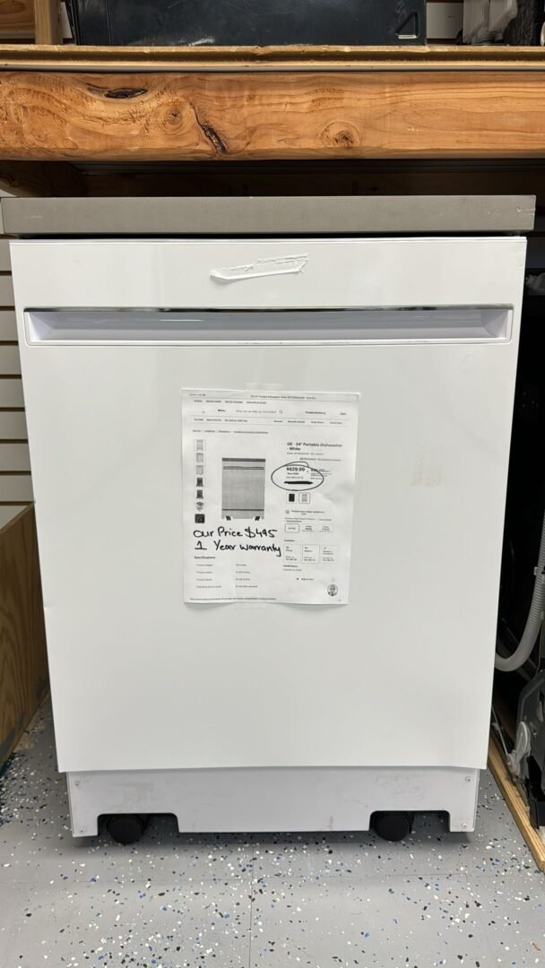 GE – 24″ Portable Dishwasher – White