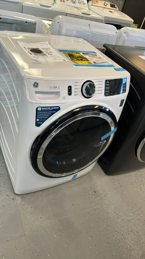 GE 28 Inch Smart Front Load Washer with 4.8 cu. ft. Capacity – White