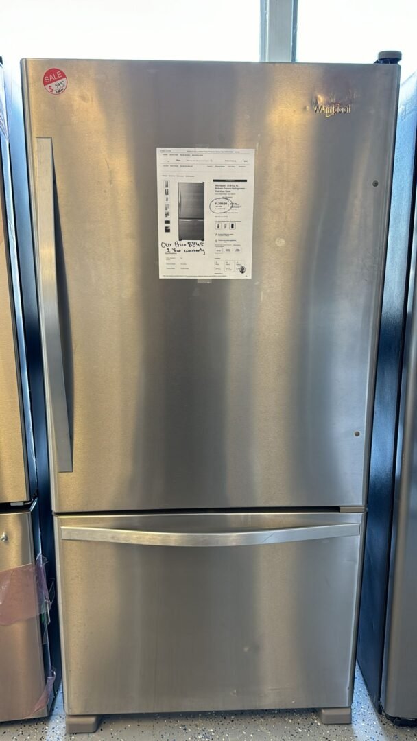 Whirlpool New – 21.9 Cu. Ft Bottom-Freezer Refrigerator – Stainless Steel