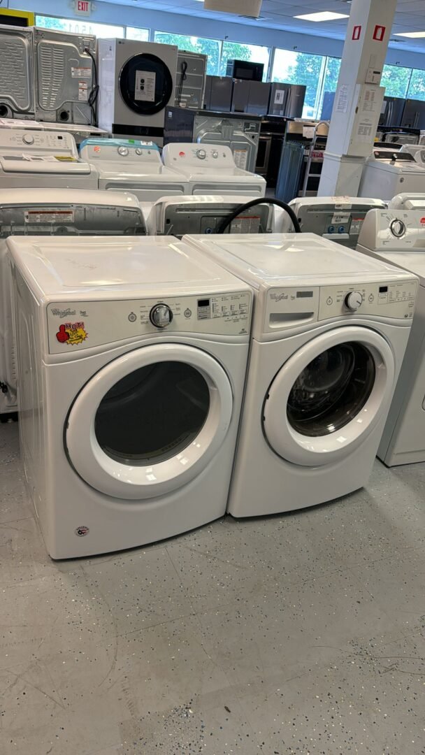 Whirlpool Like New White Front Load Washer Dryer Set With 90 Days Warranty