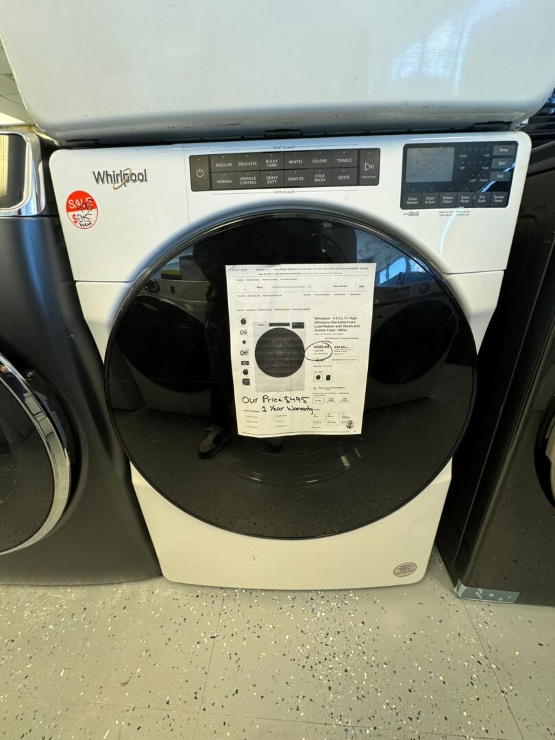 Whirlpool New – 4.5 Cu. Ft. High-Efficiency Stackable Front Load Washer – White