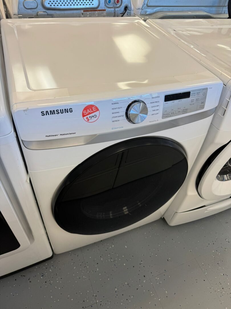 Samsung Like New 27 Inch Electric Dryer with 7.5 Cu. Ft. Capacity – White