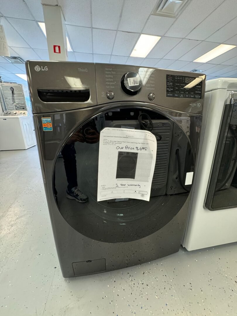 LG New – 4.5 Cu. Ft. High-Efficiency Stackable Smart Front Load Washer