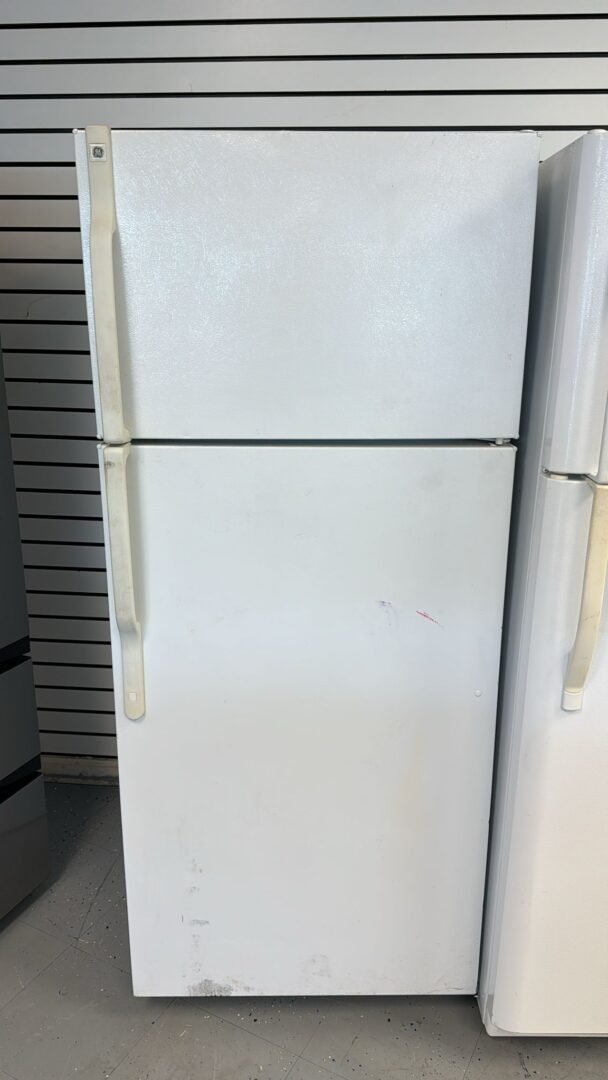 GE Used Top Bottom Refrigerator – White