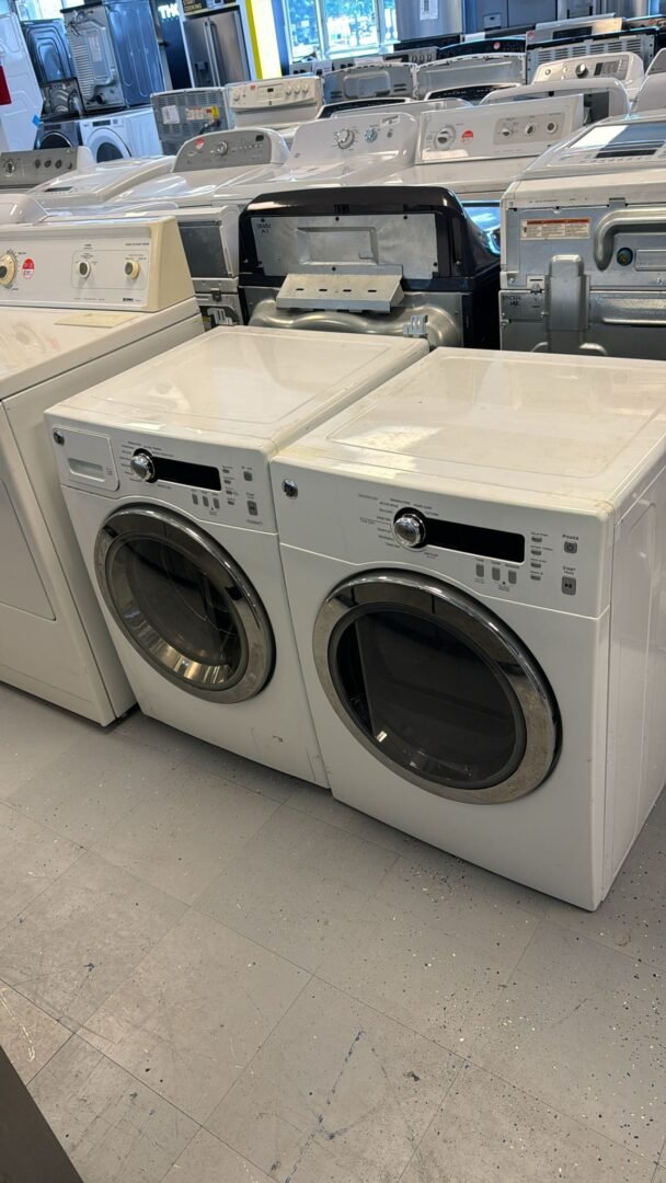 GE Refurbished Front Load Washer Dryer Set – White