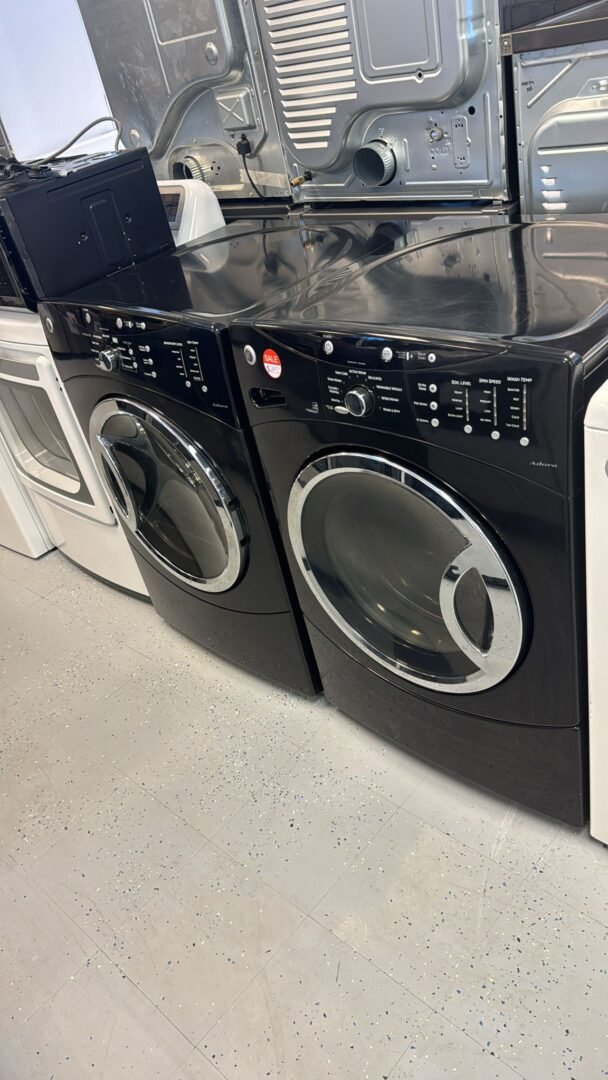 GE Refurbished Front Load Washer Dryer Set – Black