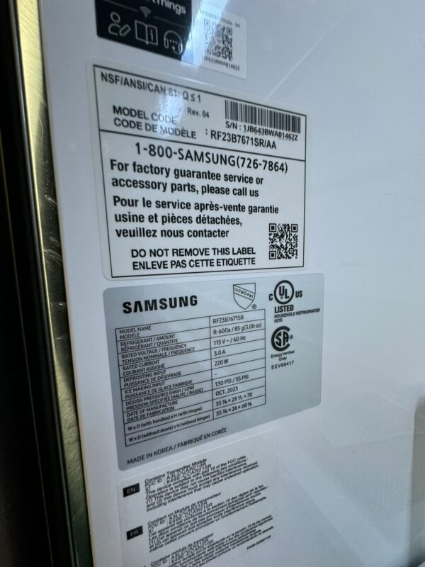 Samsung RF23BB8600QLAA 23 cu. ft.Counter Depth 4-Door Flex™ Refrigerator