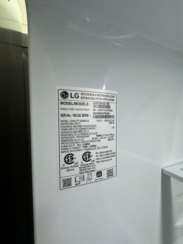 LG LCFC26XSS /00 26 cu. ft. Counter-Depth MAX French Door Refrigerator