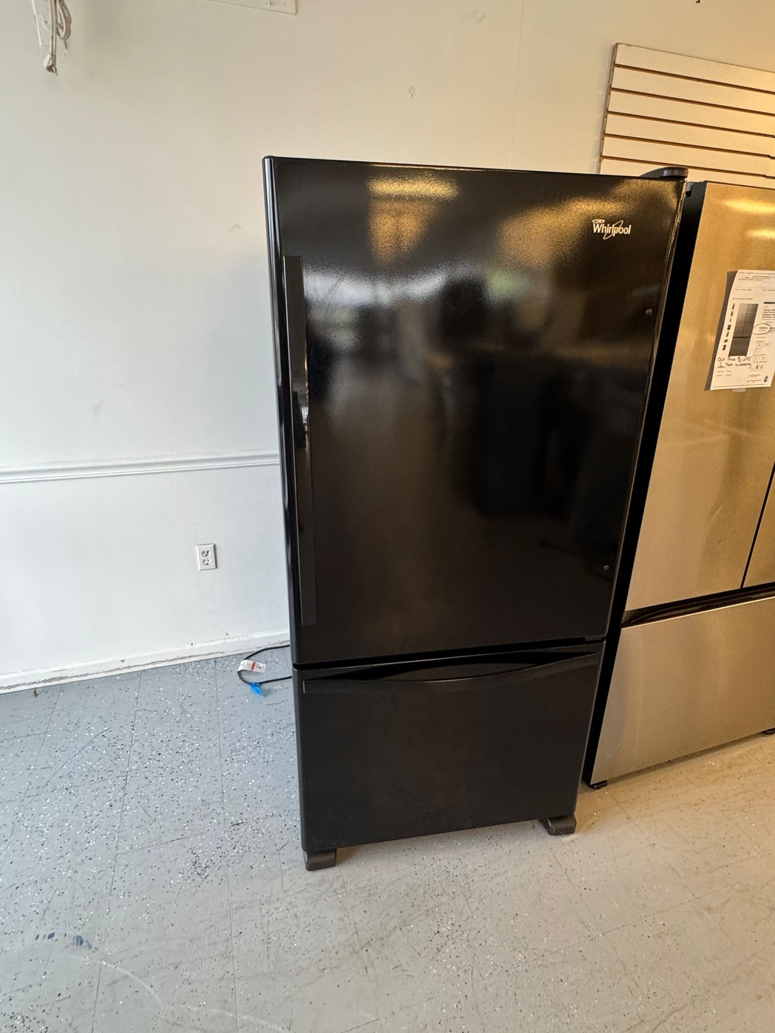 Whirlpool Used Bottom Freezer Refrigerator – Black