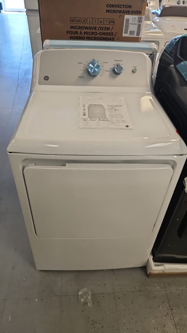 GE GTD38EASW0WS 27" New Electric Dryer with Long Venting - Image 2