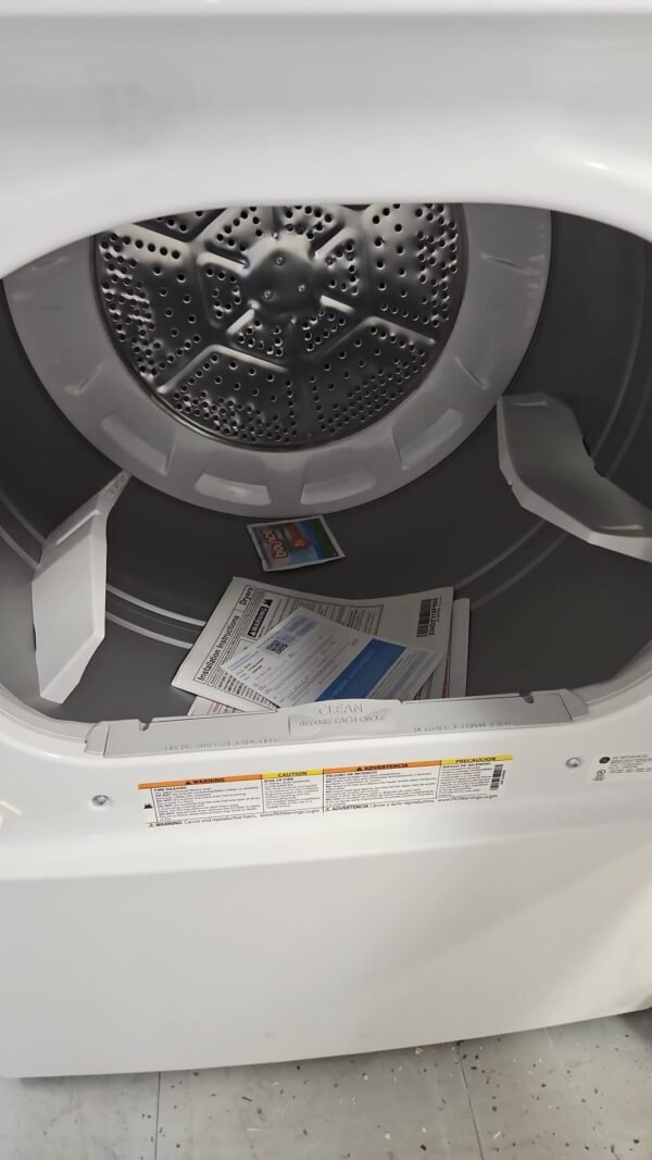 GE GTD38EASW0WS 27" New Electric Dryer with Long Venting - Image 3