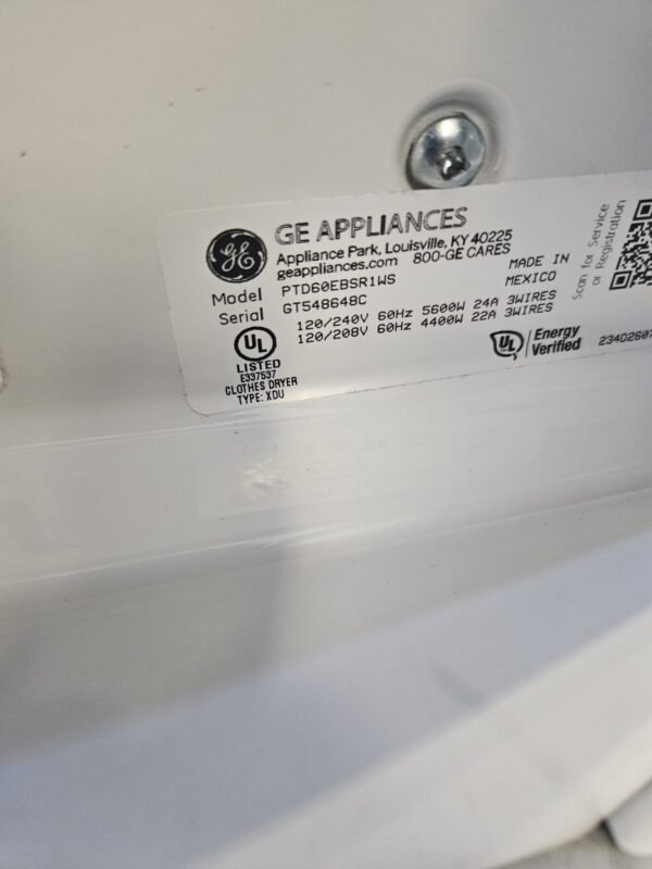 GE Profile PTW605BSR1WS-PTD60EBSR1WS Like-New Top Load Washer/Dryer Set- White - Image 5