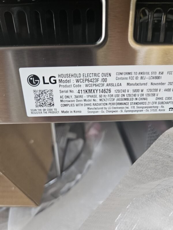 LG WCEP6423F New 30 Inch Built-In Smart Combination Wall Oven- Stainless Steel - Image 4