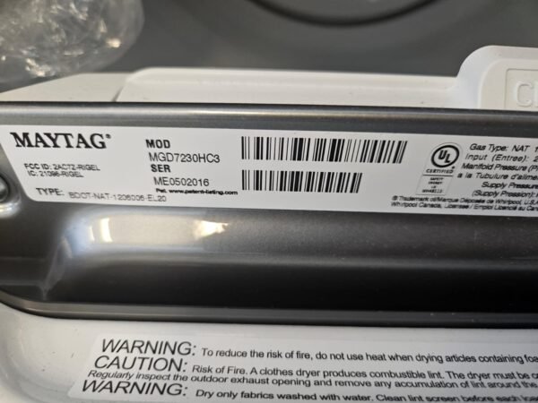 Maytag MVW7230HC1 Top Load Washer and MGD7230HC3 Gas Dryer Set- Metallic Slate - Image 6