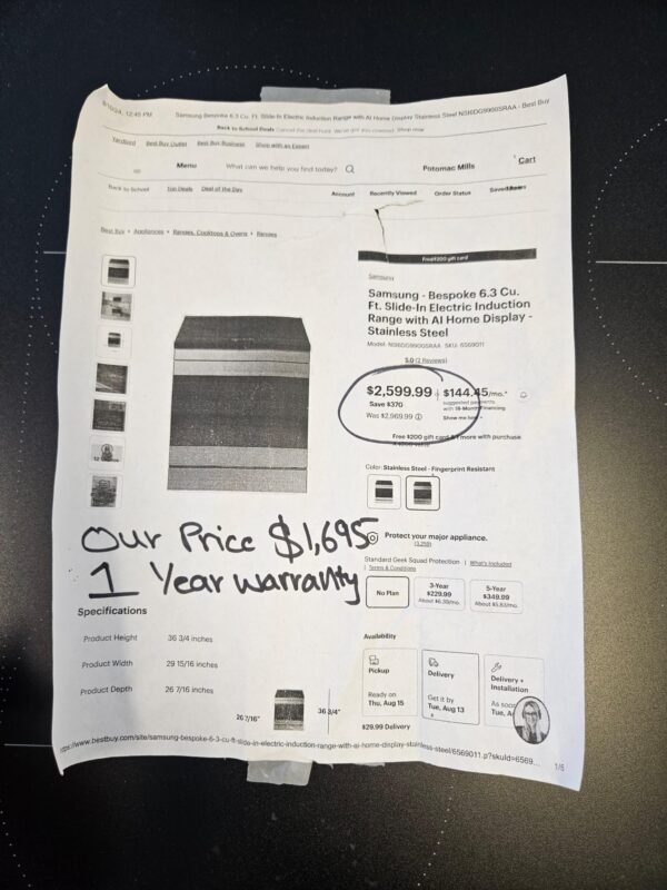 Samsung BESPOKE NSI6DG9900SRAA 30" Slide-In Induction Smart Range- Stainless Steel - Image 4
