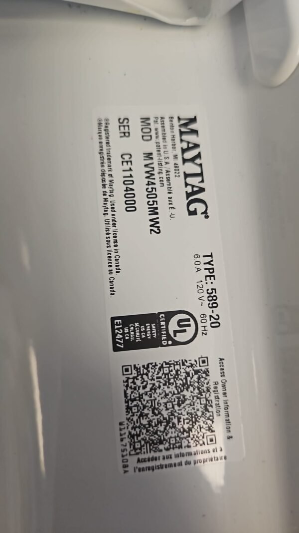 Maytag MVW4505MW2 New 28 Inch 5.2 Cu. Ft. Top Load Smart Washer- White - Image 4