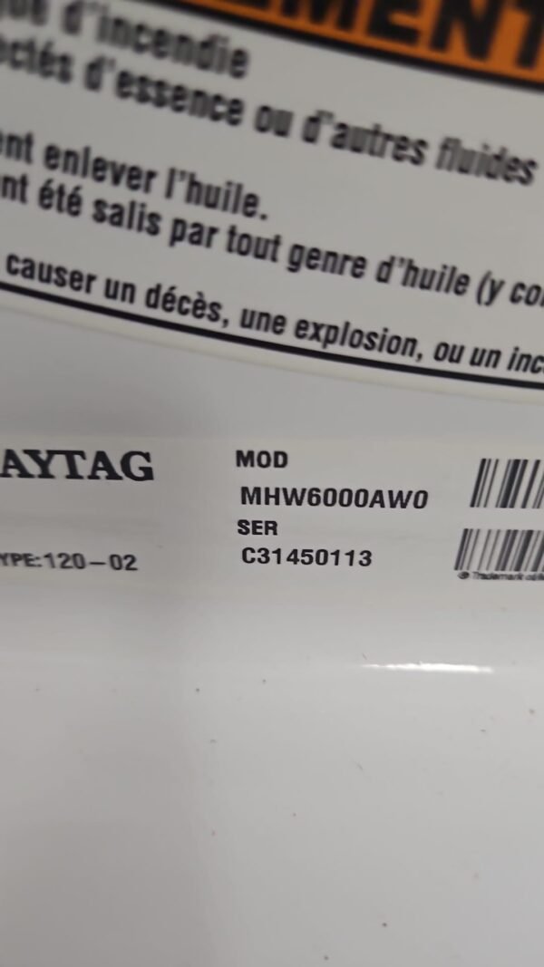Maytag Used MHW6000AW0 Front-Load Washer and MED5500FW2 Dryer Set- White - Image 5