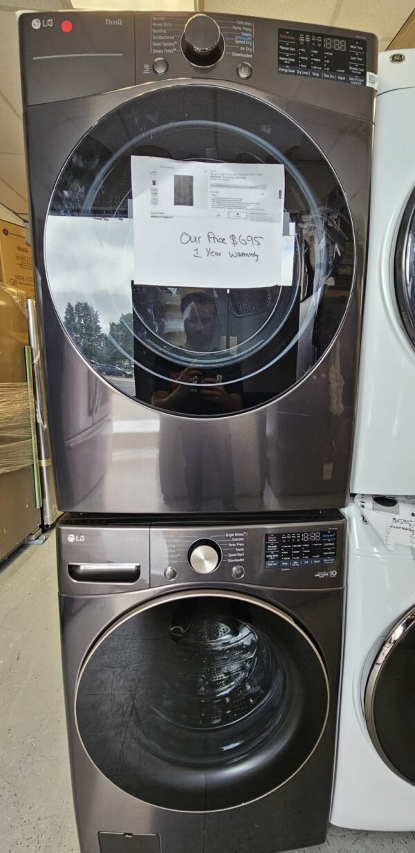 LG WM4000HBA & DLEX4080B New Smart Front Load Washer & Dryer Laundry Set- Black Stainless Steel - Image 2