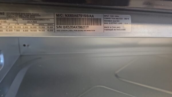 Samsung NX60A6751SS New 30 Inch Freestanding Gas Smart Range- Stainless Steel - Image 5