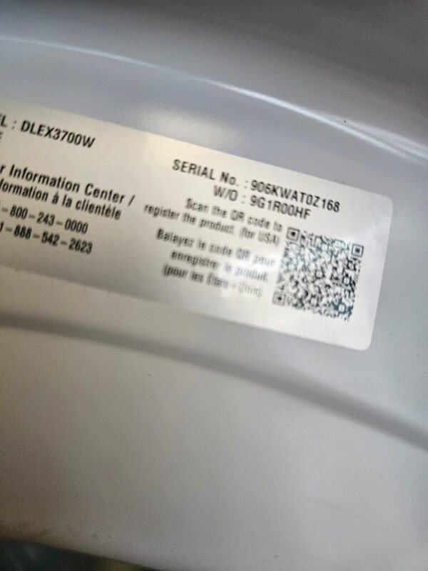 LG WM3170CW-DLEX3700W Used Smart Washer & Dryer Laundry Pair- White - Image 5