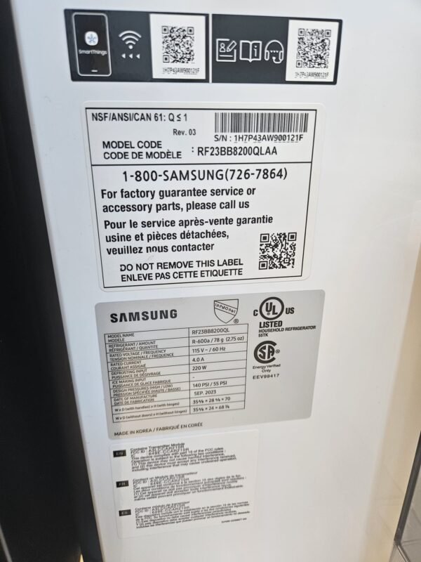Samsung RF23BB8200QLAA Scratch & Dent Stylish-Spacious 4-Door Refrigerator- Stainless Steel - Image 5