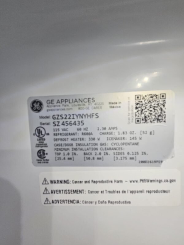 GE GZS22IYNYHFS New Counter Depth Side by Side Refrigerator- Stainless Steel - Image 10