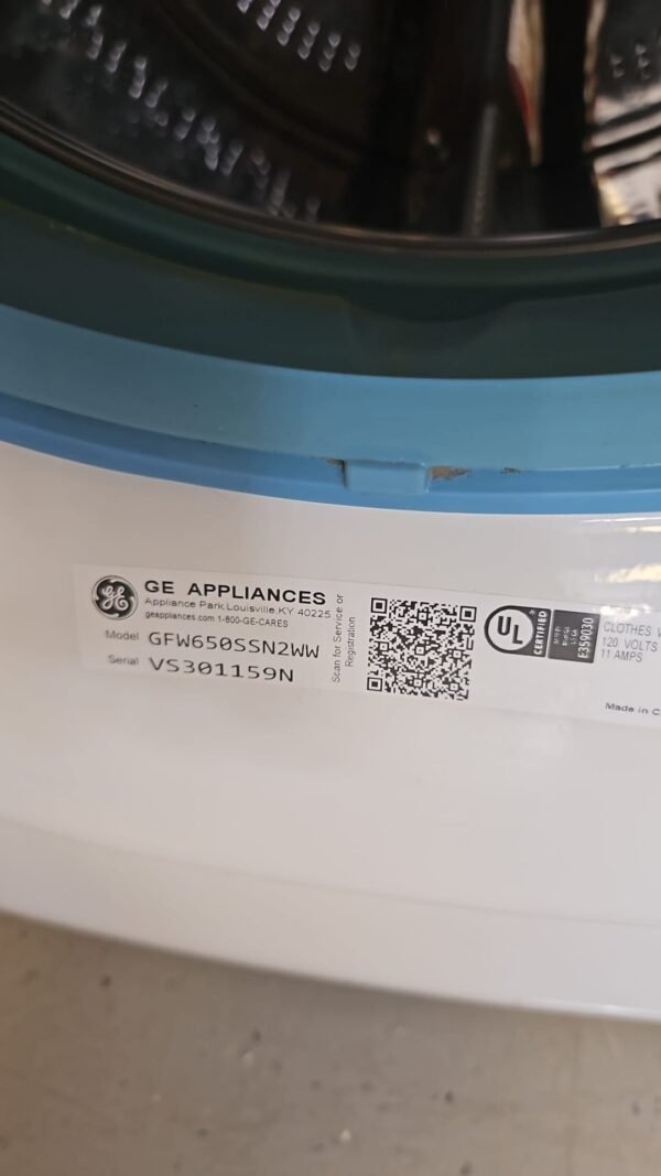 GE GFD65ESSN0WW & GFW650SSN2WW Front Load Washer & Dryer Set- White - Image 5