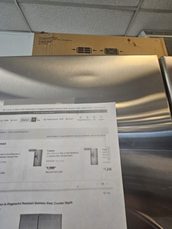 GE GZS22IYNYHFS New Counter Depth Side by Side Refrigerator- Stainless Steel - Image 7