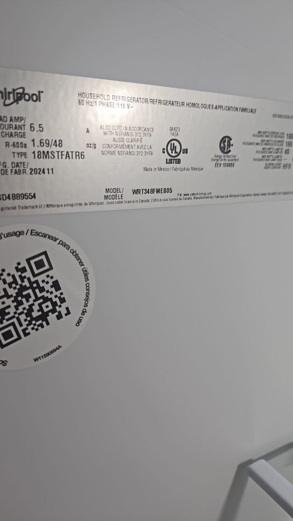 Whirlpool WRT348FMES05 New 30 Inch Top-Freezer Refrigerator- Stainless Steel - Image 4