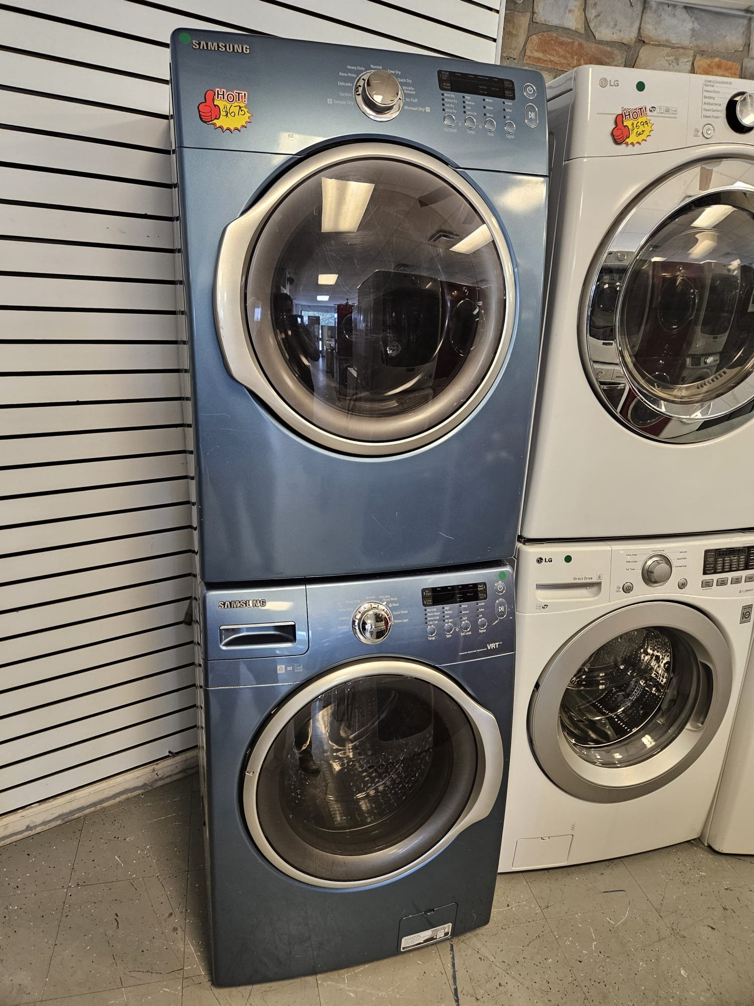 Samsung Refurbished Front Load Stackable Set