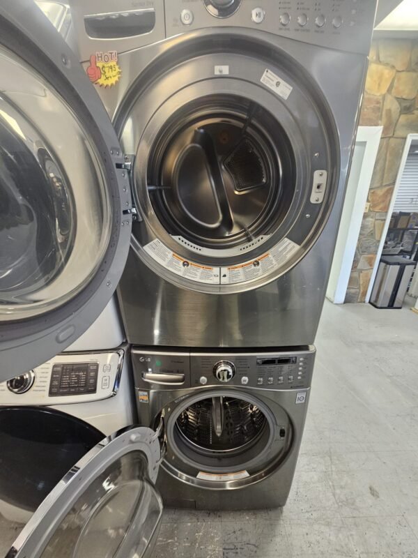 LG WM3360HVCA 27 Inch Front-Load Washer with DLEX3360V 27 Inch Electric Dryer Set - Image 2