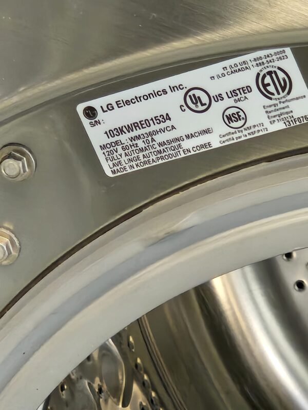 LG WM3360HVCA 27 Inch Front-Load Washer with DLEX3360V 27 Inch Electric Dryer Set - Image 7