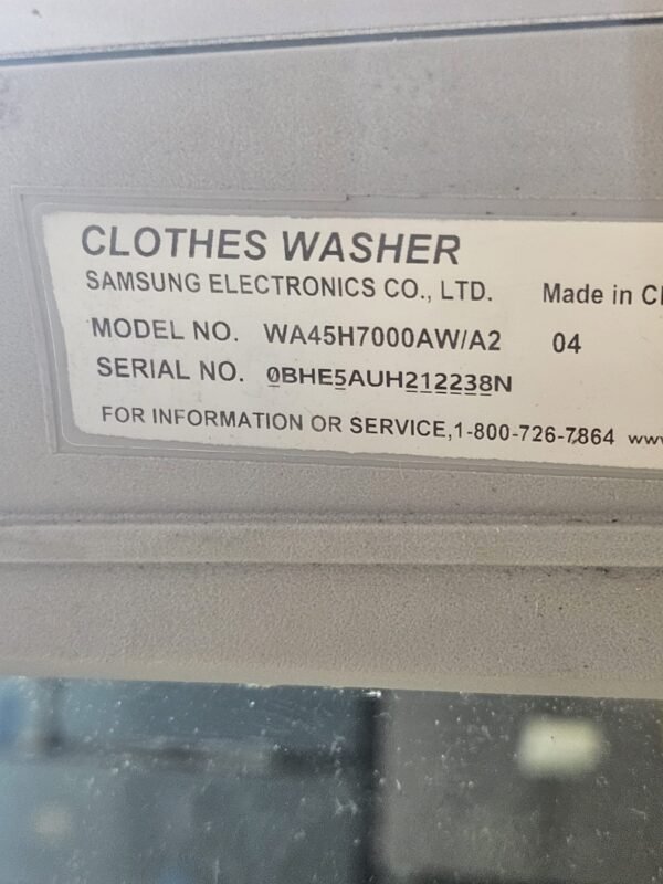 Samsung WA45H7000AW 27 Inch Top Load Washer With DV48H7400EW 27 Inch 7.4 cu. ft. Electric Dryer - Image 9