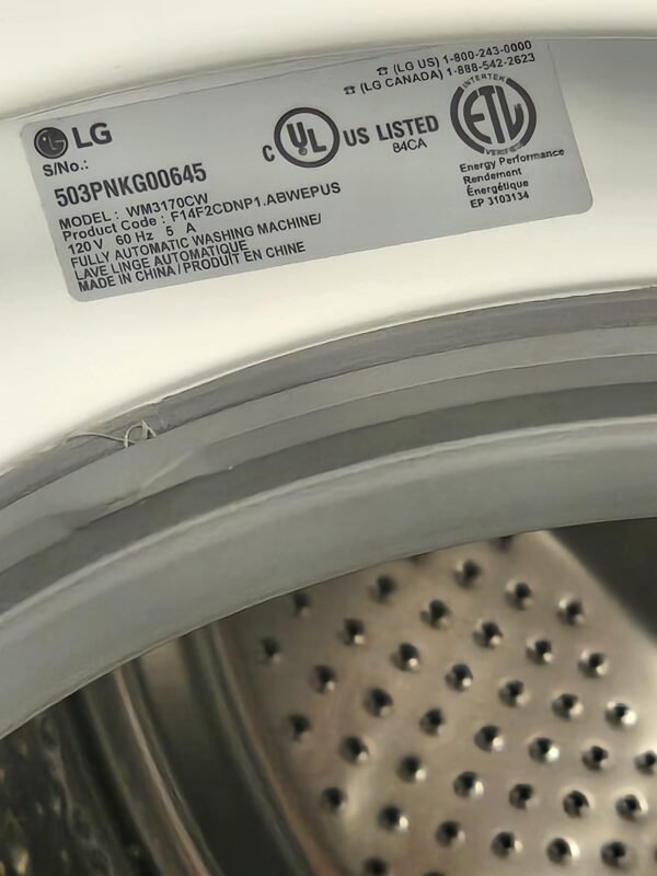 LG WM3170CW 4.3 cu. ft. Front Load Washer DLEX3700W 7.4 cu. ft. Dryer - Image 4