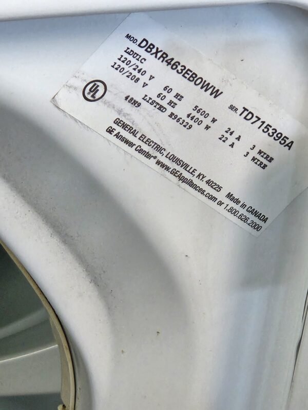 GE DBXR463EBWW – 6.0 cu ft Extra-Large Electric Dryer - Image 4