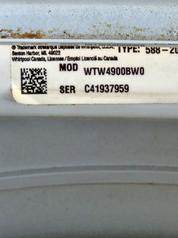 Whirlpool WTW4900BW – 3.8 cu ft Top‑Load Washer - Image 4