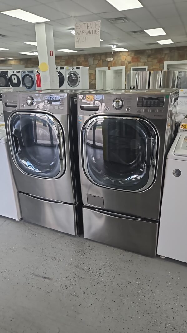 LG WM4070HVA-DLEX4070V Turbo Wash Washer & Steam Dryer Set- Graphite Steel - Image 2
