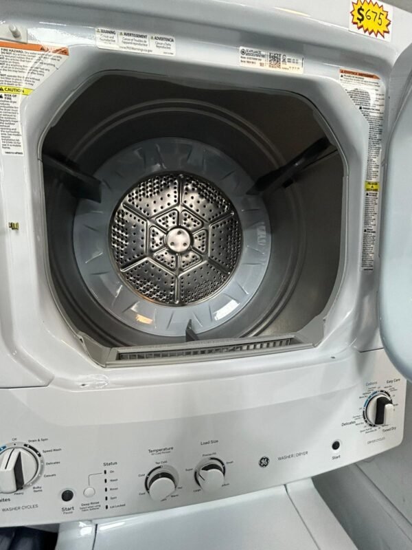 GE GUD27ESSM1WW Used Washer and Electric Dryer Stack Unit- White - Image 4