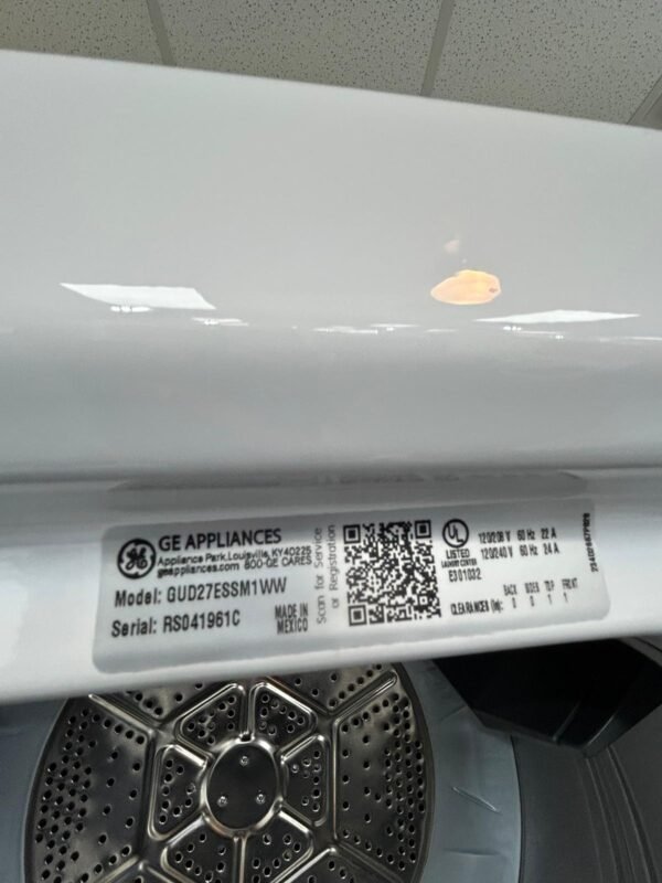 GE GUD27ESSM1WW Used Washer and Electric Dryer Stack Unit- White - Image 5