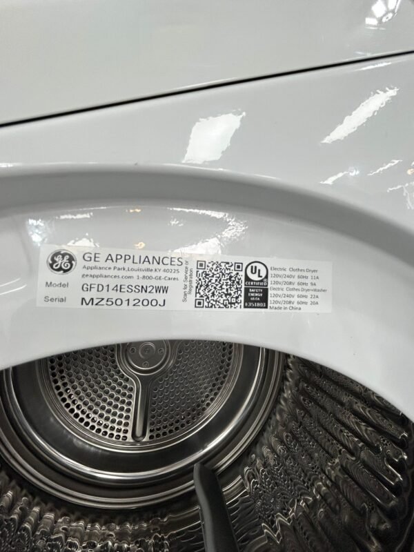 GE GFD14ESSN2WW New 24 Inch Electric Dryer- White - Image 3
