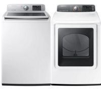 Samsung WA45M7050AW 27" DV48J7700EW Electric Washer Dryer Set